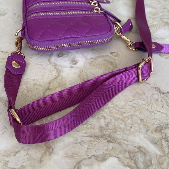 NWOT Sondra Roberts Squared Quilted Vegan Leather Cross Body Wallet Phone Bag - Picture 8 of 11